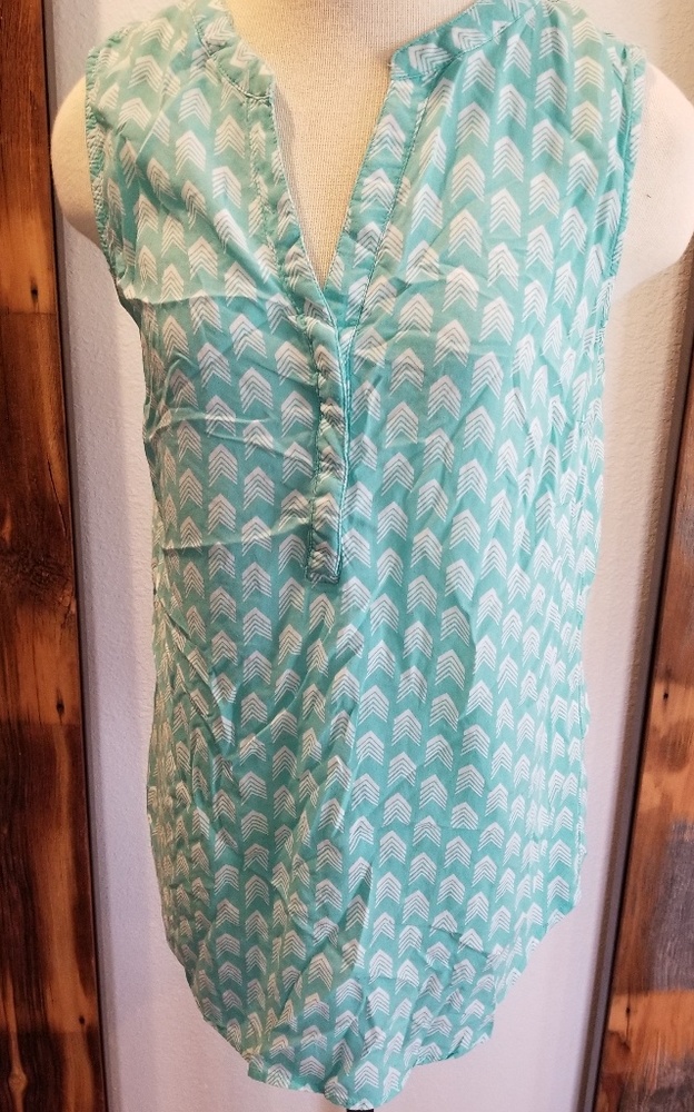 Boho Arrow Print Tunic Top M